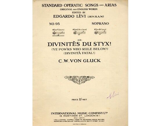 7484 | Standard Operatic Songs and Arias - Divinites Du Styx