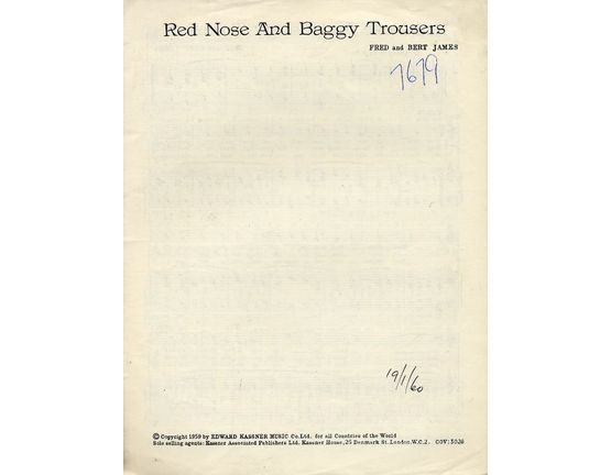 7632 | Red Nose and Baggy Trousers - For Piano and Voice with chord symbols