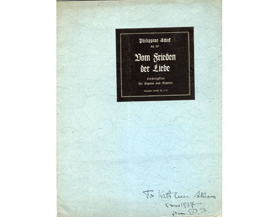 7710 | Dom Frieden der Liebe - Op. 29 - Liederzyklus fur Sopran und Klavier
