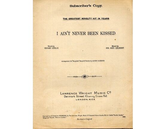 7767 | I Aint Never Been Kissed  - Song - Subscriber's Copy