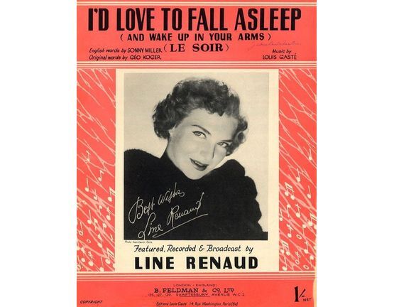 7791 | I'd Love to Fall Asleep - As performed by Line Renaud