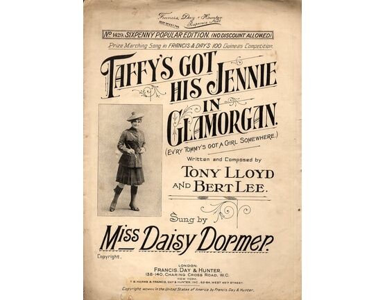 7807 | Taffy's got his Jennie in Glamorgan (Ev'ry Tommy's got a Girl Somewhere) - Song Featuring Miss Daisy Dormer - No. 1429 Sixpenny Popular Edition