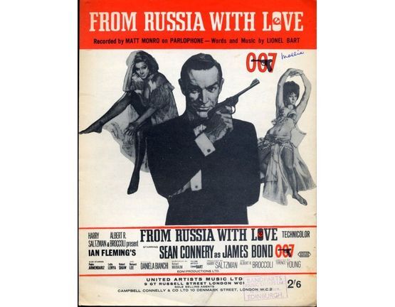 7808 | From Russia With Love - Song - James Bond theme from Film -  As performed by Matt Munro featuring Sean Connery