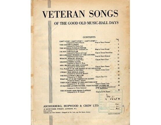 7809 | 15 Veteran Songs of the Good Old Music Hall Days