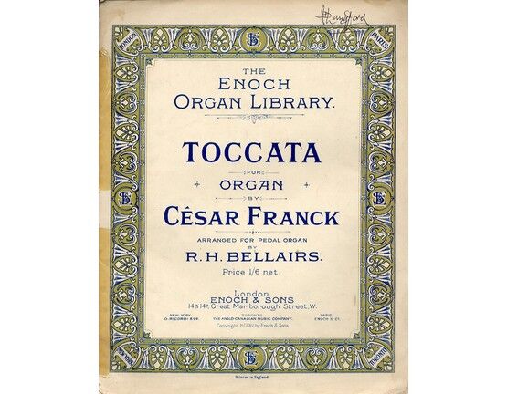 7811 | Toccata for Organ - The Enoch Organ Library - Arranged for Pedal Organ by R. H. Bellairs