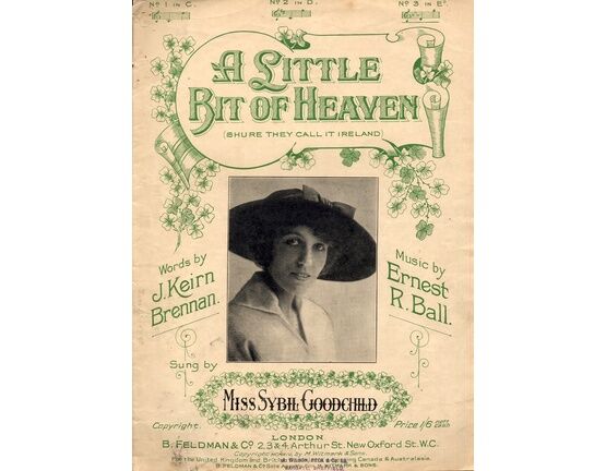 7823 | A Little Bit of Heaven (Shure They Call it Ireland) - Song in the Key of E Flat Major for High Voice - Featuring Miss Sybil Goodchild