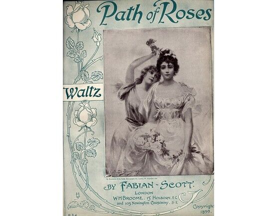 7825 | Path of Roses - For Piano - Illustrated Edward Bisson. 1896