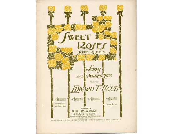 7841 | Sweet Roses (Schon Roslein) - Key of B flat major