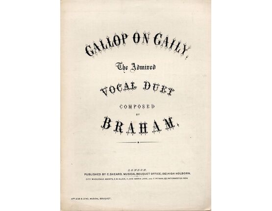 7845 | Gallop on Gaily - Vocal Duet - Musical Bouquet No. 3139 & 3140