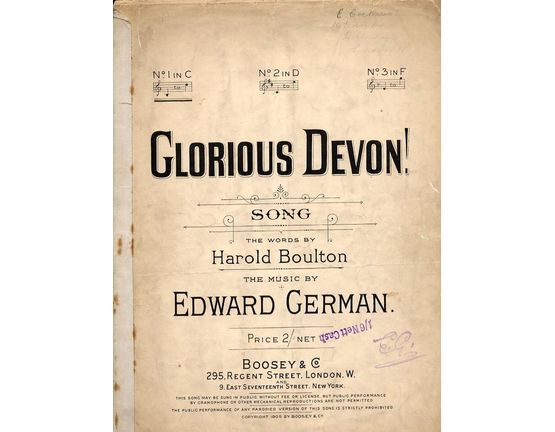 7863 | Glorious Devon - Song - In the key of C major for lower voice