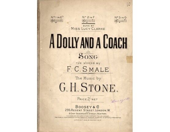 7864 | A Dolly And A Coach - Song - In the key of F major for medium voice
