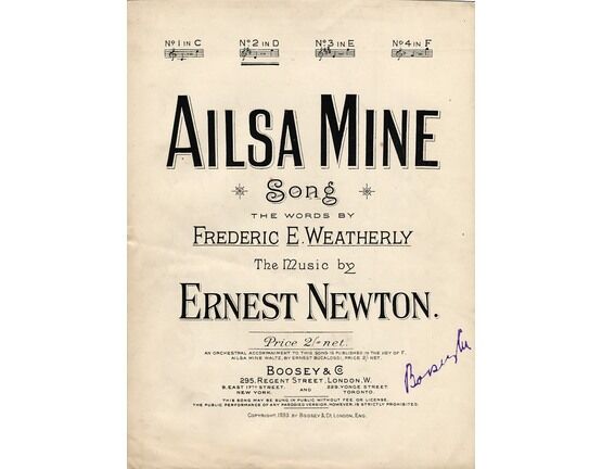 7864 | Ailsa Mine - Song in the Key of D major for Medium Voice