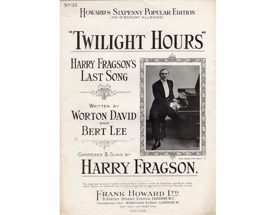 7865 | "Twilight Hours" - Harry Fragsons's Last Song - Howards Sixpenny Popular Edition No. 33