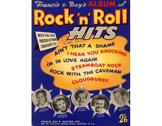 7867 | Francis and Day's Album of Rock and Roll Hits - includes full size photos of your favourites stars including, Fats Domino, Tommy Steele, Gale Storm, D