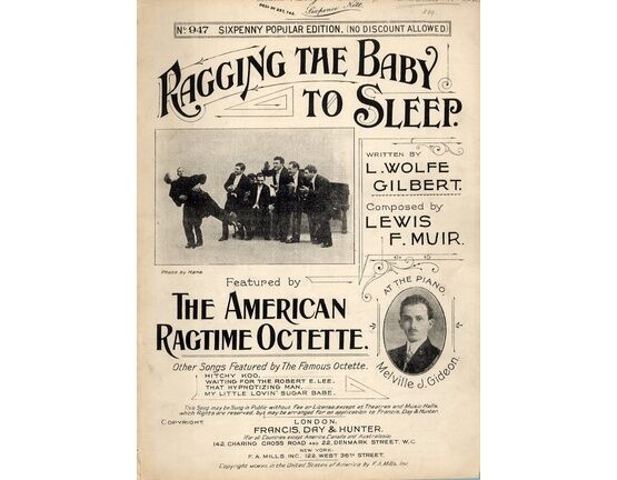 7867 | Ragging the Baby to Sleep - Song featuring Melville J. Gideon and The American Ragtime Octette
