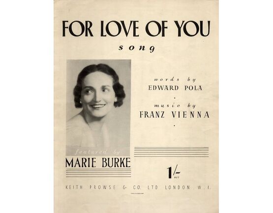 7883 | For Love of You featuring Marie Burke - From the Film "For the Love of You"