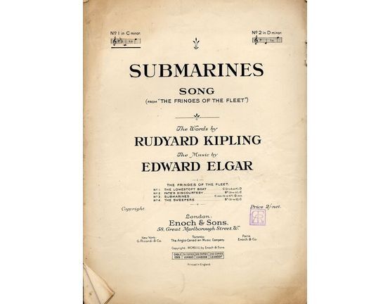 7943 | Submarines - Song - In the key of C minor for lower voice