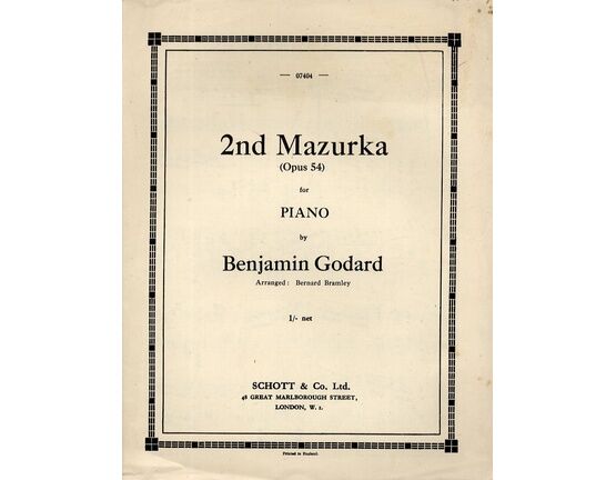 7947 | Godard - 2nd Mazurka (Op. 54) - Piano Solo