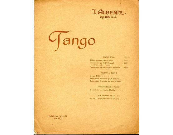7947 | Tango A - Piano Solo - Edition Originale - Op. 165 - No. 2