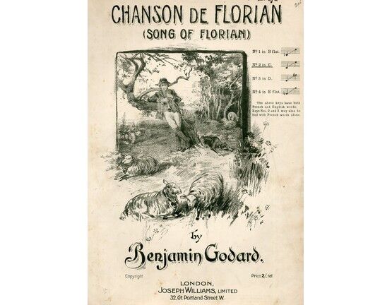 7964 | Chanson De Florian (Song of Florian) - Song in the key of C Major for Medium Low Voice