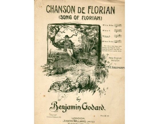 7964 | Chanson De Florian (Song of Florian) - Song in the key of D Major for Medium High Voice