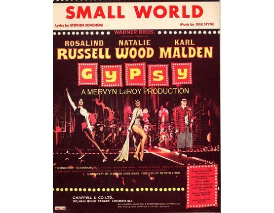 7979 | Copy of Copy of Small World - From the Warner Bros. presentation "Gypsy" starring Rosalind Russell, Natalie Wood and Karl Malden - Song for Piano and Voice with Ukule