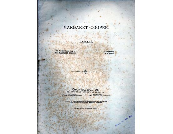 7979 | Margaret Cooper Lancers - On Popular Songs by Miss Margaret Cooper - For Piano Solo