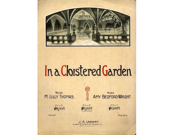 7987 | In A Cloistered Garden - Song - In the key of E flat major for medium voice