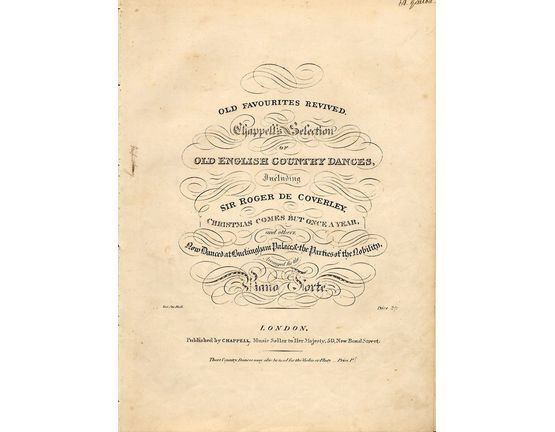 8051 | Olf Favourites Revived - Chappell's Selection of Old English Country Dances - Dances at Buckingham Palace and the Parties of the Nobility - Arranged f