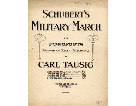 8069 | Military March for piano solo - Arranged for concert performance - Original Edition