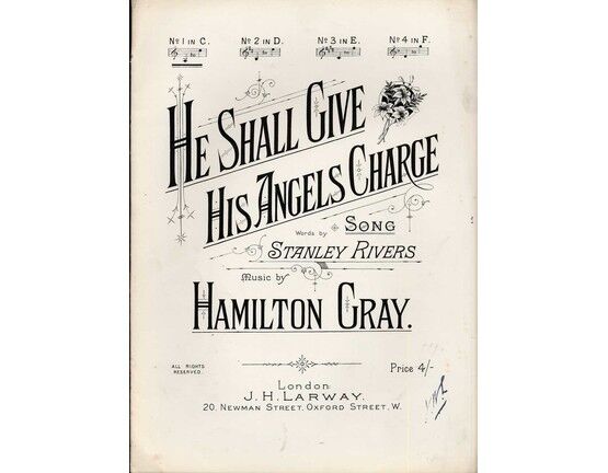 8187 | He Shall Give His Angels Charge - Song in the key of C major for low voice
