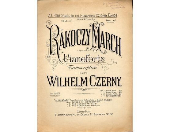 8226 | Rakoczy March for the Pianoforte - As Performed by the Hungarian Czigany Bands