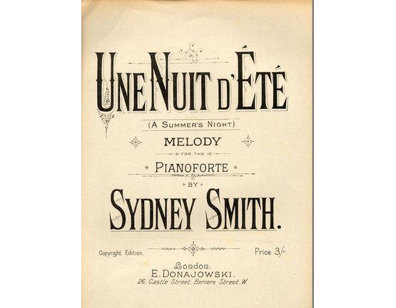 8237 | Une Nuit D'Ete (A summer's night) - Melody for the Pianoforte