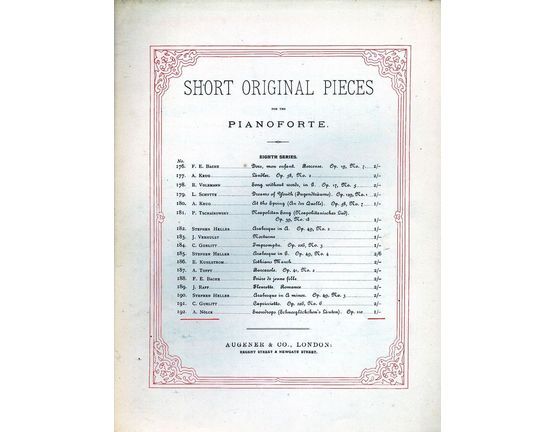8239 | Snowdrops - No. 192 from Short Original Pieces for the Pianoforte Series - Op. 110 - Grade IV