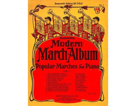 8259 | Bosworth's Modern March Album - Popular Marches for Piano - Vol. 1 - Bosworth Edition No. 582
