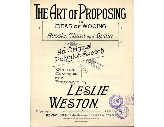 8268 | The Art of Proposing or Ideas of Wooing in Russia, China and Spain an Original polyglot Sketch