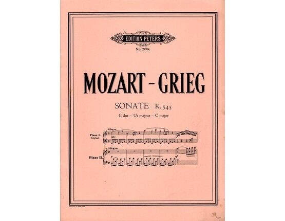 8563 | Mozart  - Sonate in C Major - K. 545 - Arranged by Grieg for Two Pianos