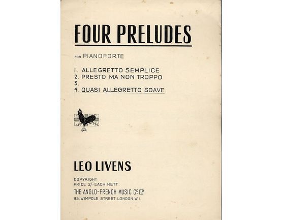 8655 | Quasi allegretto soave - Prelude - No. 4 from "Four Preludes for Pianoforte"