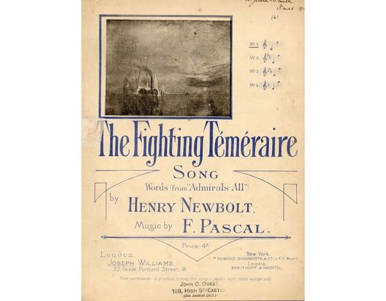 8677 | The Fighting Temeraire - Song - No. 1 in key of C major for Low Voice with Piano accompaniment