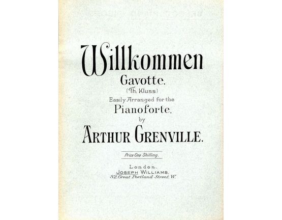 8677 | Willkommen - Gavotte easily arranged for the Pianoforte - No. 1 Little Gems Second Series