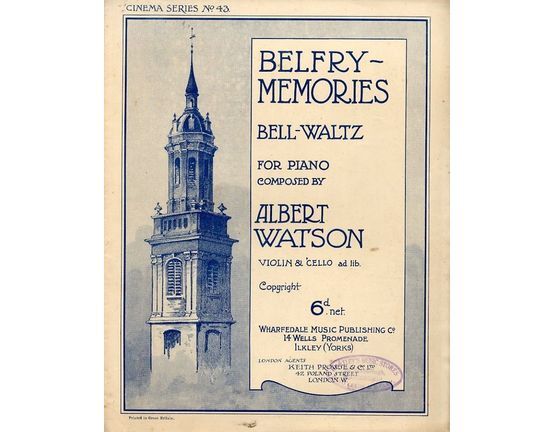 8929 | Belfry Memories - Bell Waltz - For Piano - Cinema Series No. 43 - For Piano with Violin and Cello ad lib.