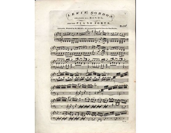 8973 | Lewie Gordon - Arranged as a Rondo for the Pianoforte