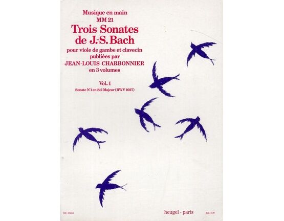 9080 | Bach - Sonate No. 1 en Sol Majeur (BWV 1027) - Pour Viole de Gambe et Clavecin
