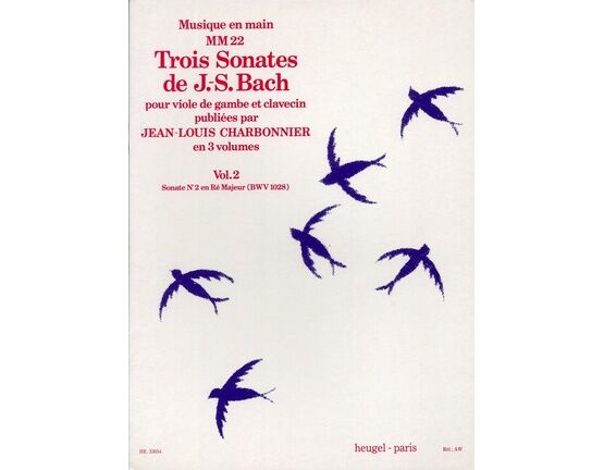 9080 | Bach - Sonate No. 2 en Re Majeur (BWV 1028) - Pour Viole de Gambe et Clavecin