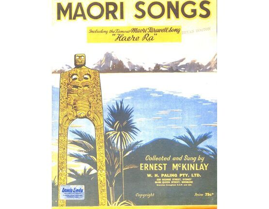 9107 | Maori Songs - Including "Haere Ra" - Arranged for Voice and Piano - Royal Edition No. 244
