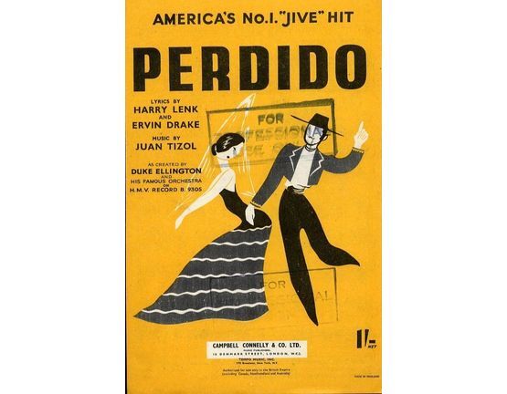 9178 | Perdido (Lost) - America's No. 1 Jive Hit - As Created by Duke Ellington and his Famous Orchestra on H.M.V. Record B. 9305