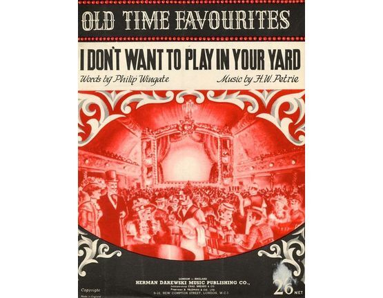 9273 | I Don't Want to Play in Your Yard - Song in the key of F major