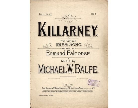 9273 | Killarney - Song in the key of E flat major for medium voice
