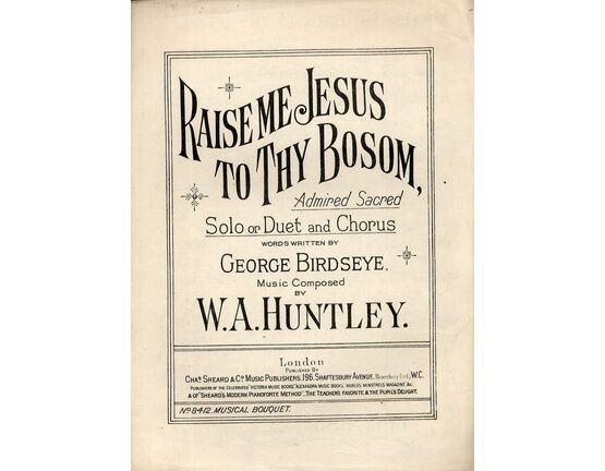 9273 | Raise me Jesus to thy Bosom - Admired Sacred Solo - Duet - Chorus