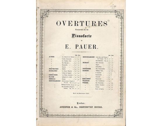 9294 | Overture Le Chaval de Bronze - Overtures for Pianoforte Series - For Pianoforte Duet